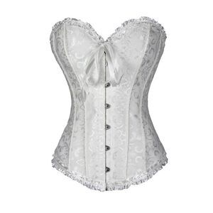 4813 Overbust Boned Corset Burlesque Basque Top Lace-Up Costume Waist